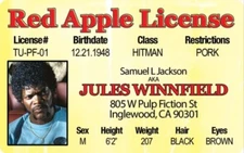 Jules Winnfield Pulp Fiction Red Apple Novelty License MADE ON METAL/ALUMINUM