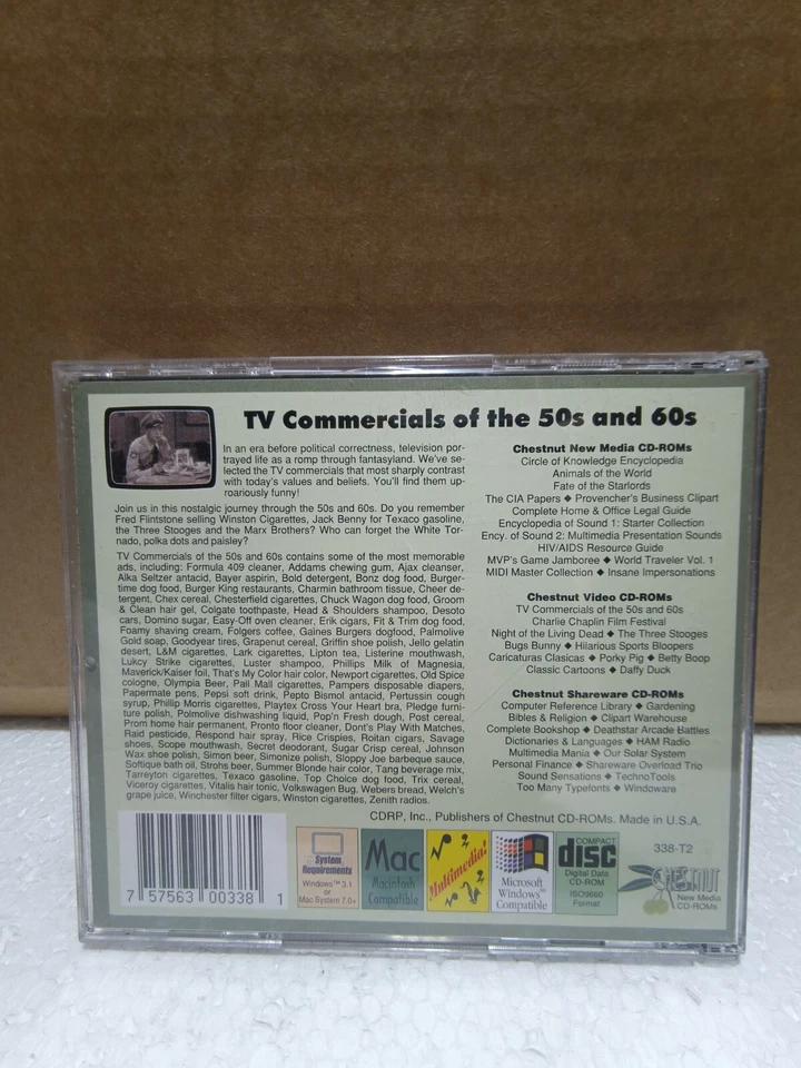 TV Commercials of The 50s and 60s PC CD-ROM Jewel Case NEW CIB Vintage Rare - Image 2 of 4
