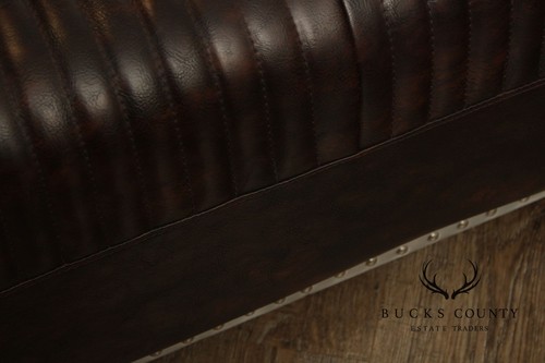 Aviator Style Leather Sofa - Picture 11 of 17