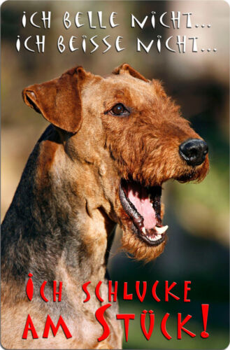 AIREDALE Terrier - A4 Alu Warnschild Hundeschild SCHILD Türschild - AIT 09 T11 - Bild 1 von 2