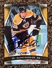 Blake Wheeler  SIGNED 2009  Upper Deck  OVATION   Card Boston Bruins