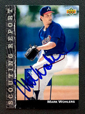 MARK WOHLERS AUTHENTIC AUTOGRAPH 1992 UPPER DECK SCOUTING REPORT NO SR24   29096