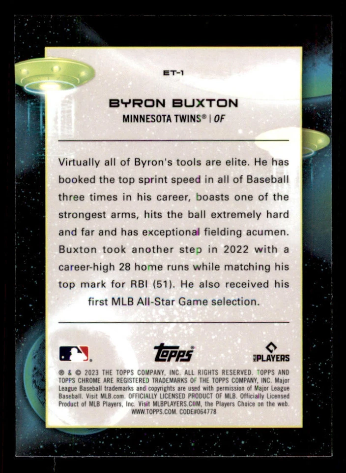 2023 Topps Cosmic Chrome Extraterrestrial Talent #ET1 Byron Buxton - Image 2 of 2