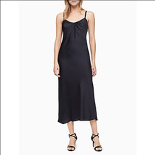 Calvin Klein Solid Sleeveless Long Slip Dress Size 12.