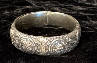 GEORGE ADAM SCHEID AUSTRIA 1882-1911 SECESSIONIST NIELLO 800 SILVER BRACELET