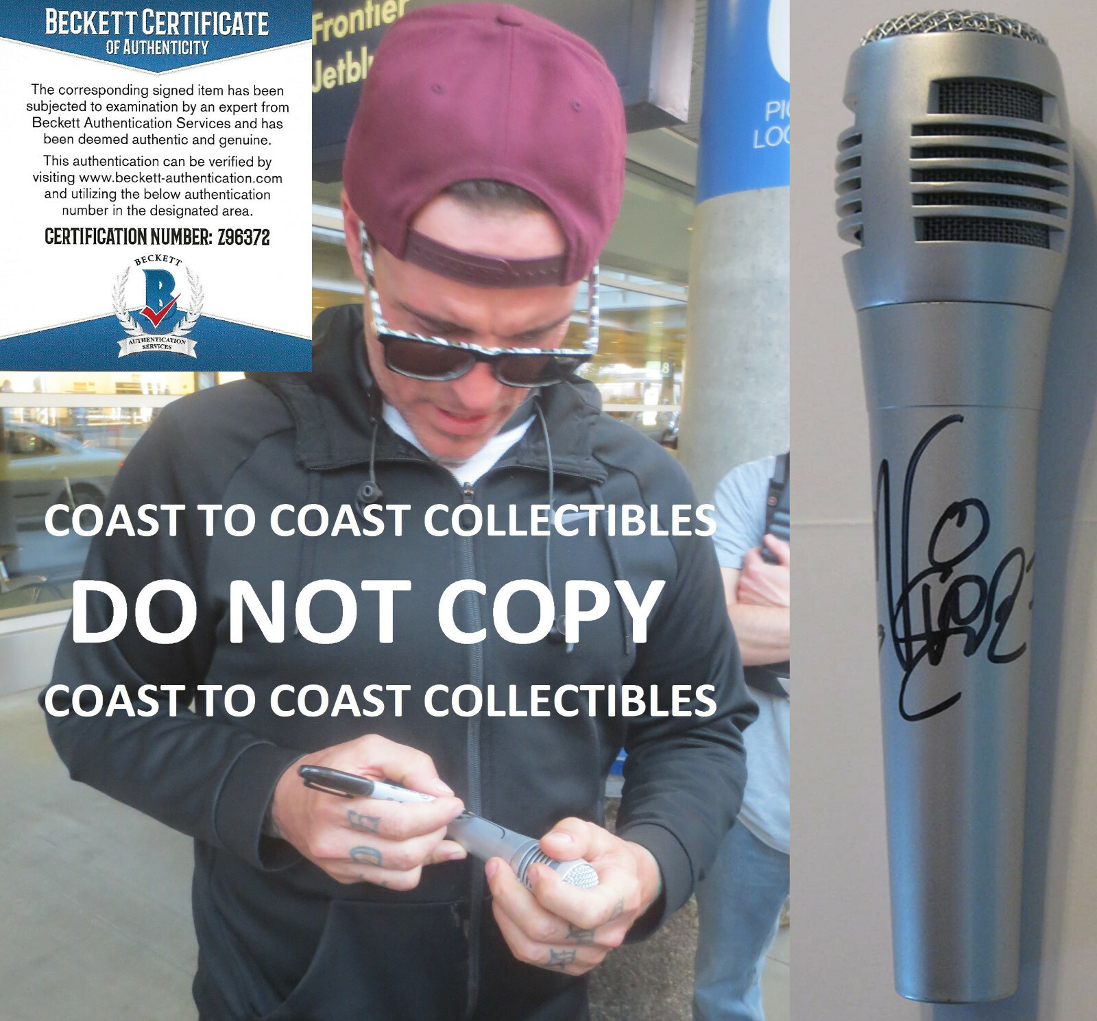 Vanilla Ice rapper Ice Ice Baby autographed Microphone Mic proof Beckett COA
