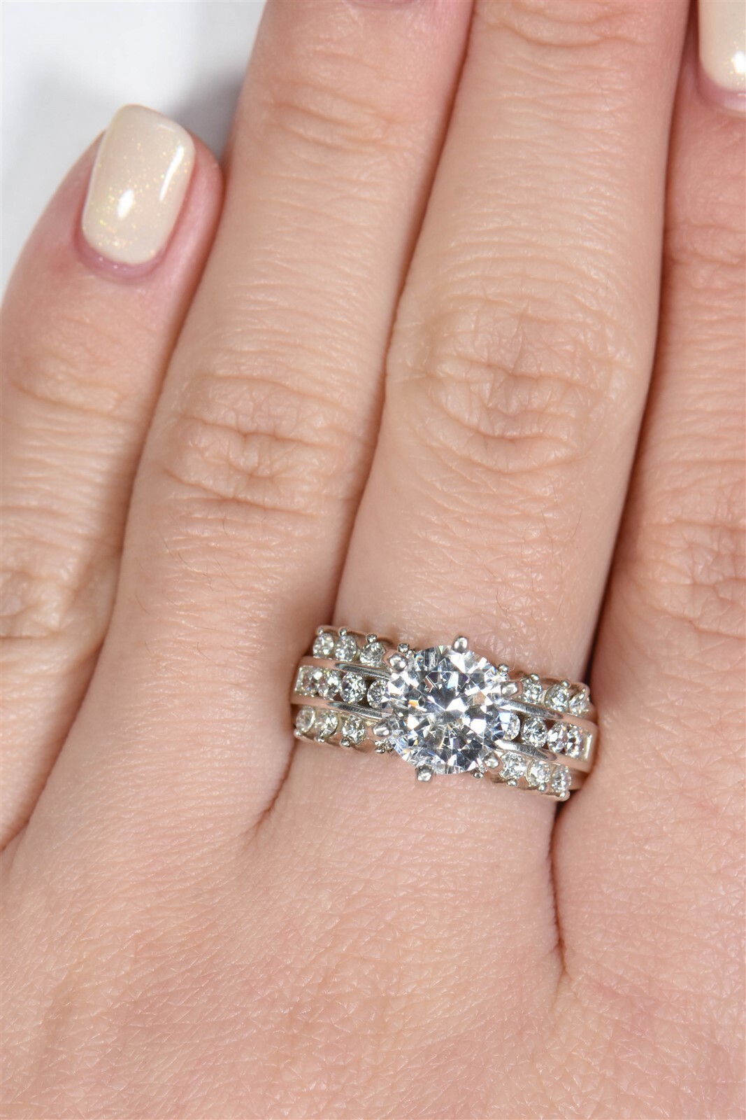 Sterling Silver Simulation Diamond Ring cubic zir… - image 2