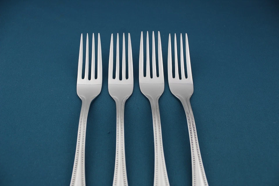 4 Tenedores de Cena Toalla CUENTAS ANTIGUAS 18/8 Acero Inoxidable Corea 7 7/8" Foto 3 de 4