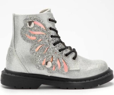 NEW Lelli Kelly Silver Glitter Fairy Wings Boots Shoes Us Eu 27