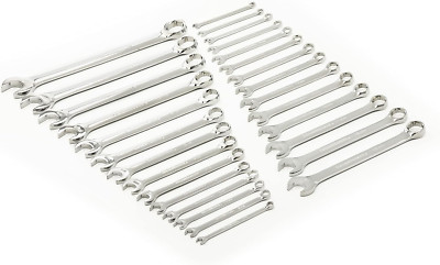 28-Piece SAE & Metric Combination Wrench Set - 6 Point, Durable Quality