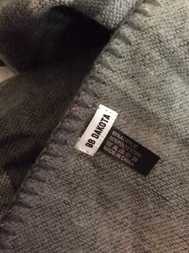 BB Dakota Womens Scarf Wrap One Size Gray Reversible - Picture 5 of 5