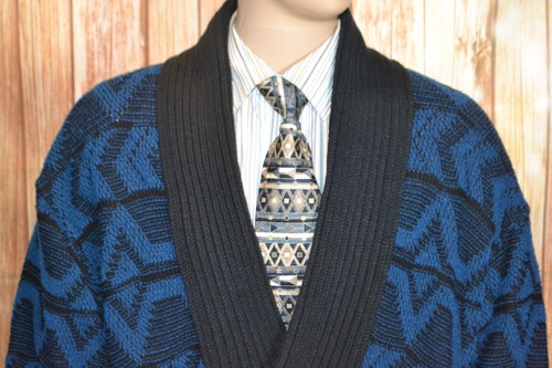 Vintage Clapper Men Wool Blend Leather Trim Thick 3 Button Sweater Sz L/52 - Picture 3 of 12