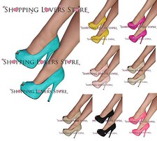 SCARPE DONNA DECOLLETE STILETTO TACCO ALTO 13,5 VARI COLORI COD. 416