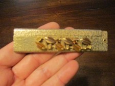 Vintage decorated folding pocket comb lucite fold out hair comb gold tone 4''