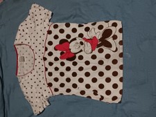 Theme Disney Minnie Mouse Polka dots Womens Medical Scrub Top Small