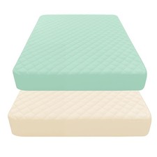 Quilted Crib Mattress Protector 2-Pack , Waterproof Toddler Mattress Pad Cov...