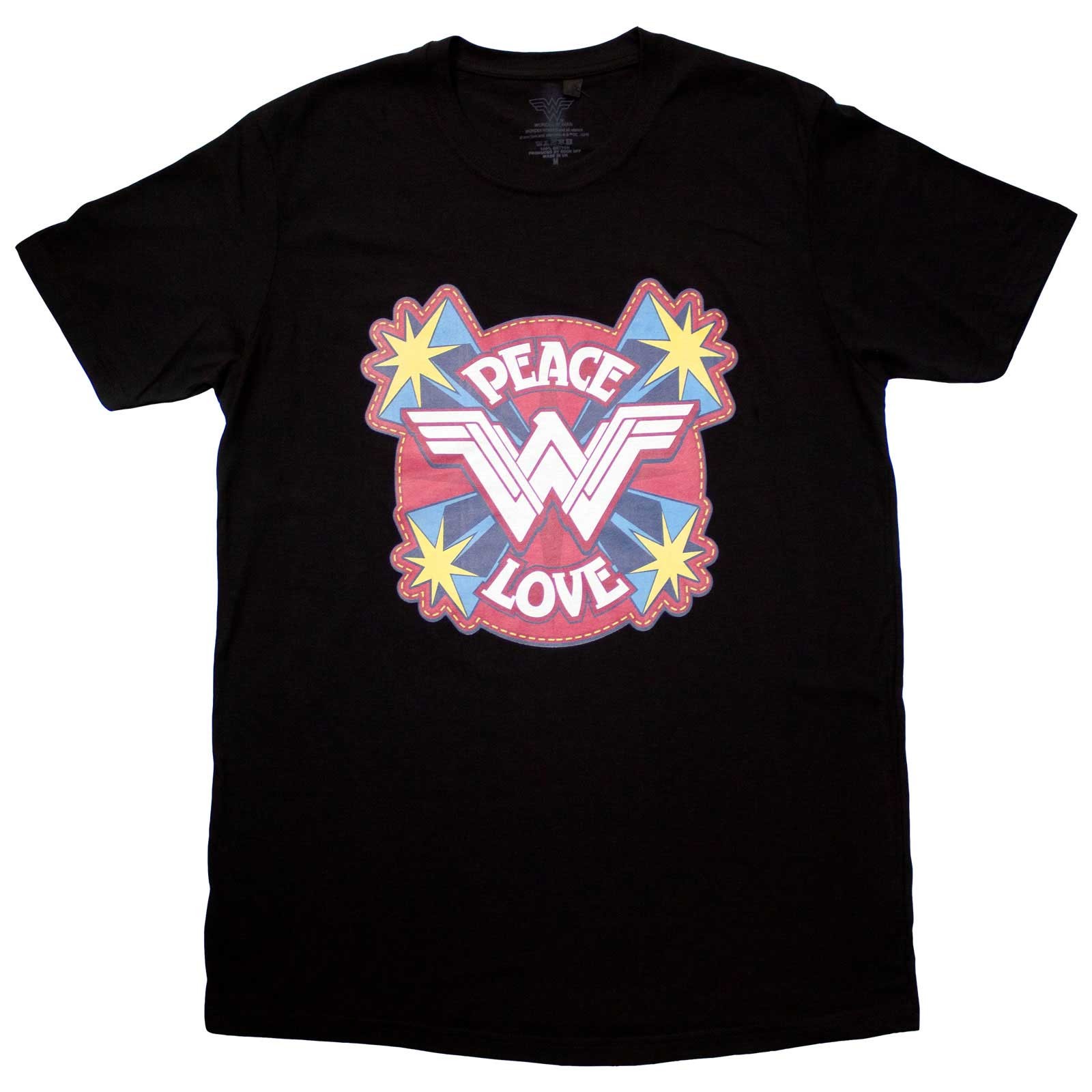 DC Comics Unisex T-Shirt: Wonder Woman Peace & Love (Large)