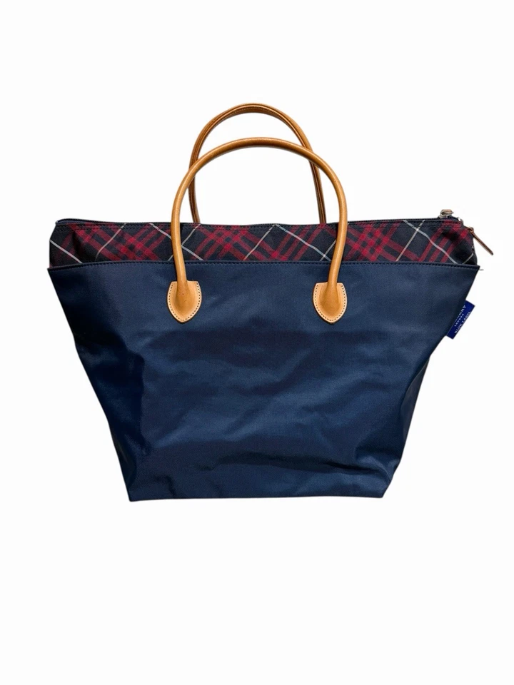 Bolso de Mano Burberry Blue Label London Azul Marino Nailon Cuero Rojo Negro Nova Check Foto 2 de 4