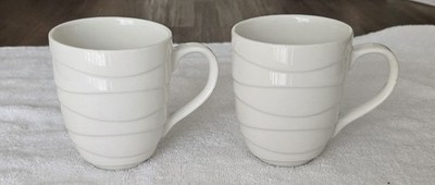 Set of 2 Jamie Oliver White Wave Mug Cup 350ml Capacity GC