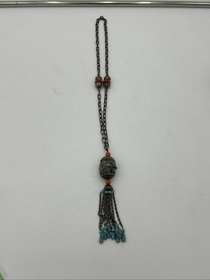 Vintage Boho Style Tassle Necklace 19.5'' Boho Tribal Flair
