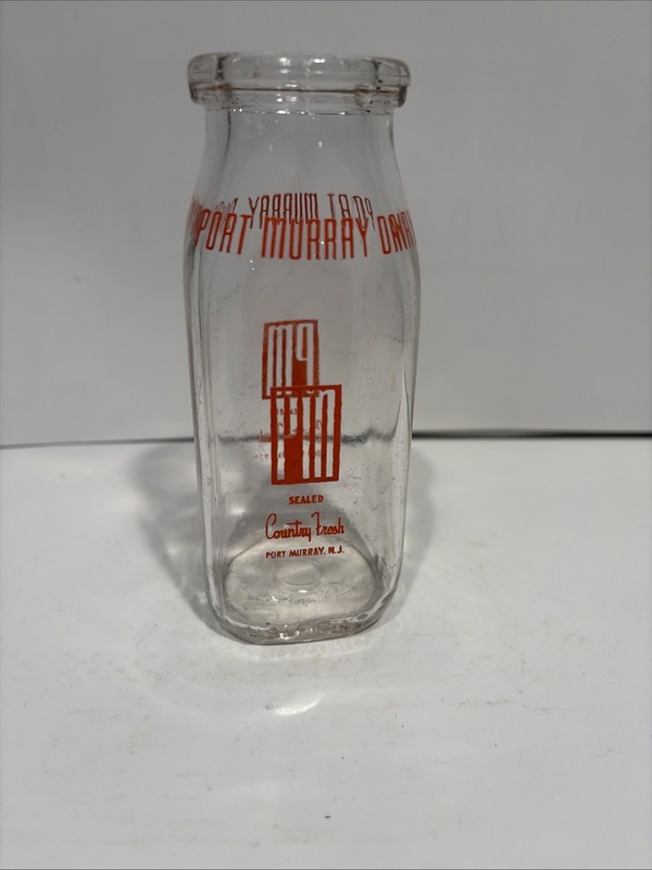 Port Murray Dairy - Half Pint Milk Bottle - Port Murray, NJ