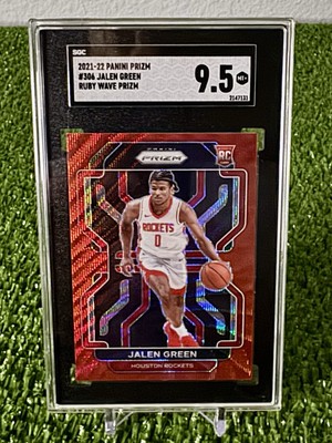 2021-22 Panini Prizm Jalen Green Ruby Wave Rookie RC #306 SGC 9.5 