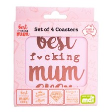 MDI Australia &bdquo;Best Mum&ldquo;-Untersetzer-Set. Vier Untersetzer in Premiumqualit&auml;t