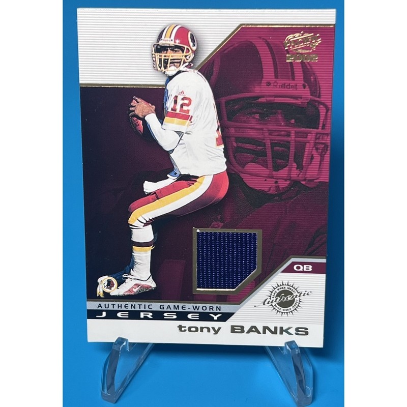 2002 Pacific Tony Banks GAME USED Jersey Card Ravens Redskins #49 Nm