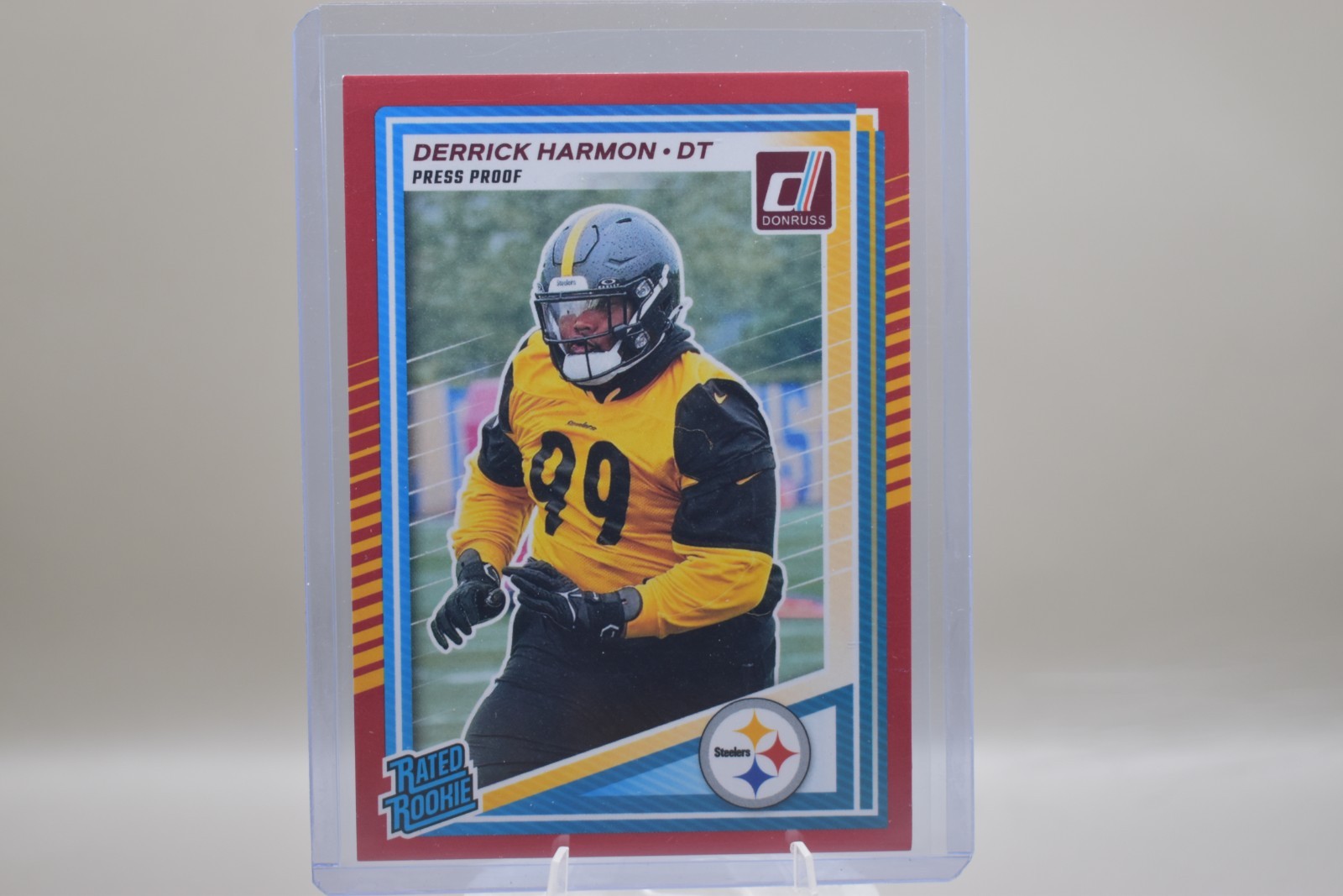 2025 Panini Donruss - Rated Rookie Derrick Harmon Red Press Proof (RC)