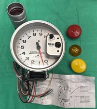 Nos Auto-gage Tach -10k Silver With Shift Light 223911 Nos Auto-gage Tach -10k Silver With Shift Light 223911