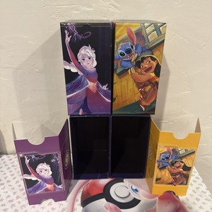 Disney Lorcana Elsa Gift Box & Lilo Gift Box-Deck Storage/Dividers Lot + Gift