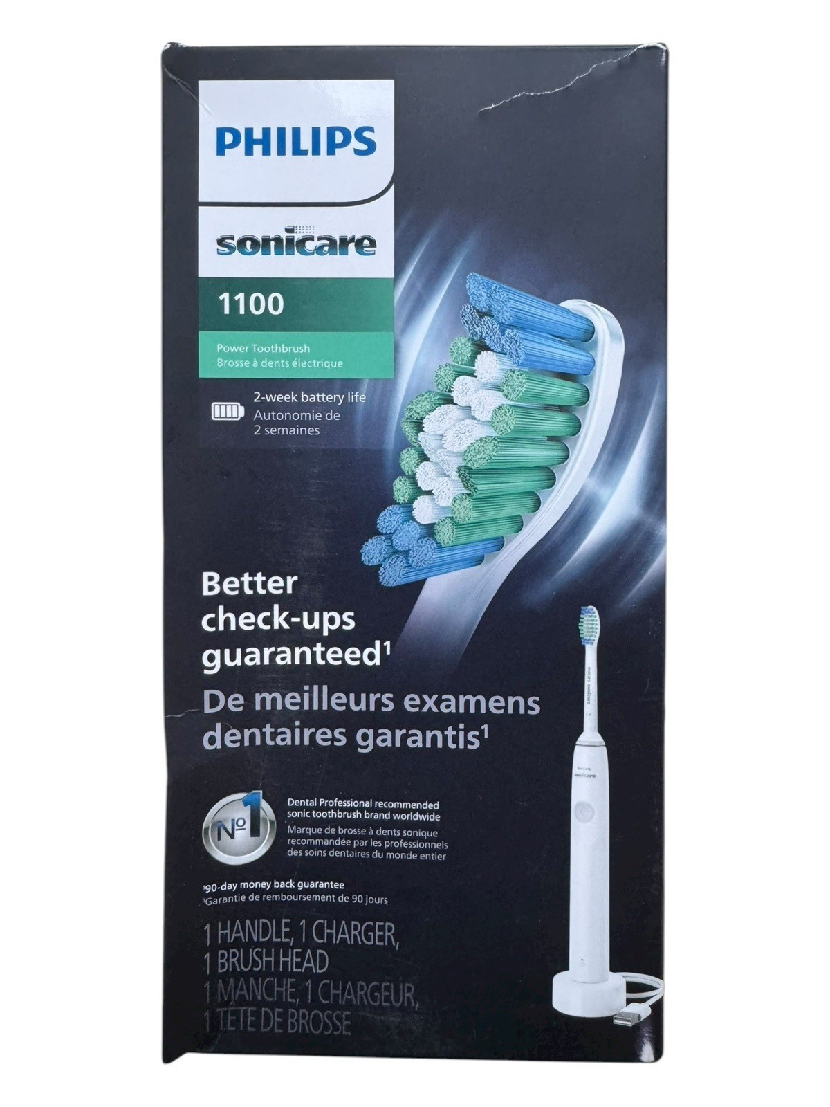Philips Sonicare 1100 Power Toothbrush Rechargeable - White - HX3641 - Read