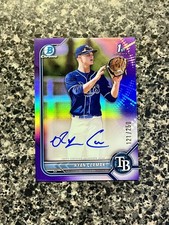 Ryan Cermak 2022 Bowman Chrome Purple Refractor RC Auto #/250 - Rays