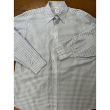 Brooks Brothers Button Down Shirt Mens 16-33 Purple White Madison Check Supima