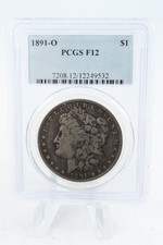 1891-O PCGS F12 Morgan Dollar Business Strike