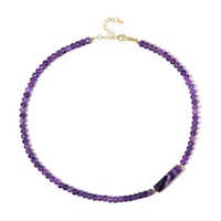 Cavill Amethyst Halskette 925 Sterling Silber Vergoldet 111,58Ct Lila