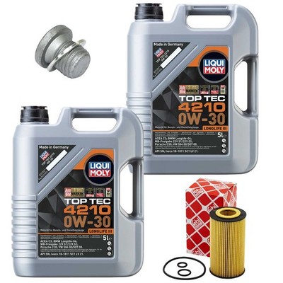 Motoröl Filter Set 0W-30 LIQUI MOLY 10 Liter + Schraube für Mercedes Sprinter