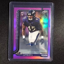 💡XH 2025 TOPPS CHROME FOOTBALL AUTO PINK REFRACTOR /250 RC MIKE GREEN