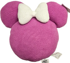 DISNEY MINNIE MOUSE PINK MAGENTA IVORY BOW PLUSH CUSHION DECORATIVE PILLOW -16"D