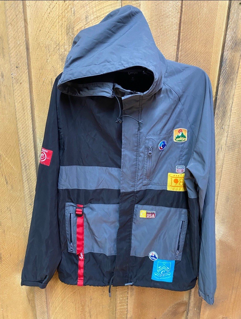 Cookies Patchwork Windbreaker Full Zip Hooded Jac… - image 4