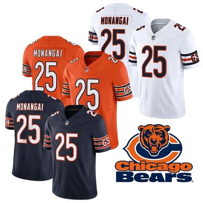 Kyle Monangai #25 Men's Bears Limited Player All Stitched Jersey S-3XL-NWT
