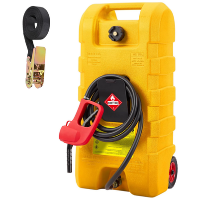 #ad #ad GARVEE 15 Gallon Fuel Caddy Yellow Manual Pump Wheels Portable New $90.99