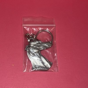 Vintage Pewter Greyhound Keychain New