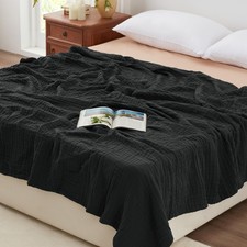 6 Layer 100 Cotton Muslin Blanket, 108"x90" Muslin King Size Blanket for Bed...