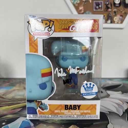 Dragon Ball Baby Funko 1636. Signed Mike McFarland. MAS. Hard Stack.