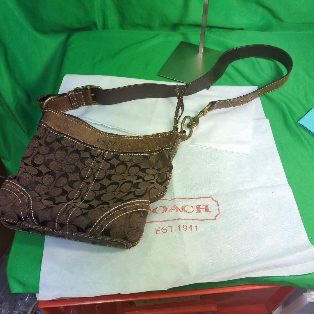 COACH Signature Canvas and Leather Shoulder Bag PCAY96