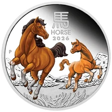 2026 Australia Lunar Year of the Horse 1 oz Silver Colorized Proof Coin