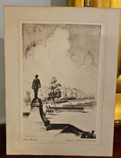 Day Lowry Copperplate Etching VMI Virginia Military Institute Dress Parade 