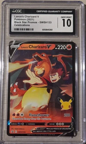 Lance's Charizard V SWSH133 Celebrations Black Star Promo CGC 10 2021