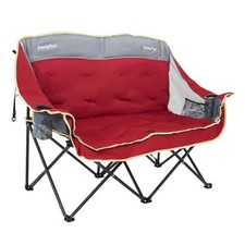 Double Camping Chairs Padded Loveseat Chair for Adults Heavy Duty Red